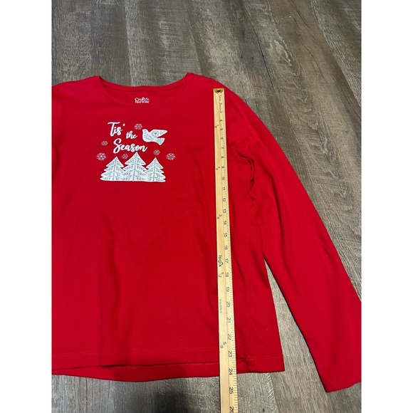 Croft & Barrow‎ Red Christmas Holiday This The Season L Large - Picture 5 of 5